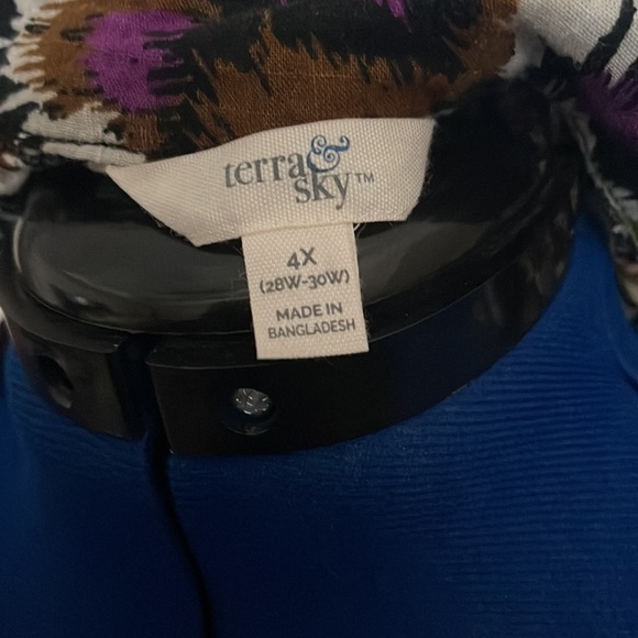 Terra & Sky Women's Plus Size Square Neck Peasant Top sz 4X - Picture 8 of 8